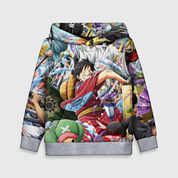 Толстовка-худи детская ONE PIECE ВАН ПИС, цвет: 3D-меланж