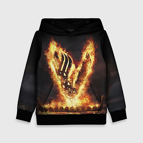 Детская толстовка ВИКИНГИ VIKINGS V / 3D-Черный – фото 1