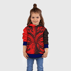 Толстовка-худи детская BLACK RED DRAGONS TATOO, цвет: 3D-синий — фото 2