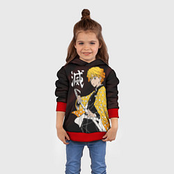 Толстовка-худи детская КЛИНОК РАССЕКАЮЩИЙ ДЕМОНОВ, цвет: 3D-красный — фото 2
