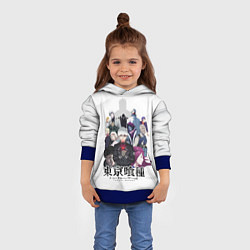 Толстовка-худи детская Токийский гуль персонажи, цвет: 3D-синий — фото 2