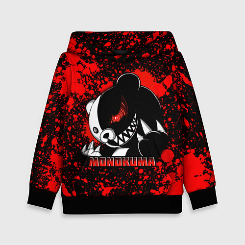 Детская толстовка MONOKUMA МОНОКУМА BLOOD / 3D-Черный – фото 1