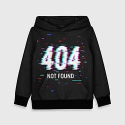 Толстовка-худи детская Глитч 404, цвет: 3D-черный