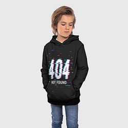 Толстовка-худи детская Глитч 404, цвет: 3D-черный — фото 2
