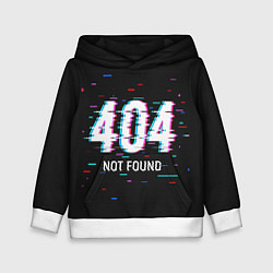 Толстовка-худи детская Глитч 404, цвет: 3D-белый