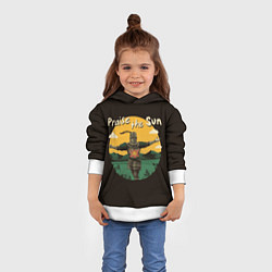 Толстовка-худи детская Восхваляя солнце, цвет: 3D-белый — фото 2