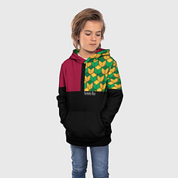 Толстовка-худи детская Гию Томиока Kimetsu no Yaiba, цвет: 3D-черный — фото 2