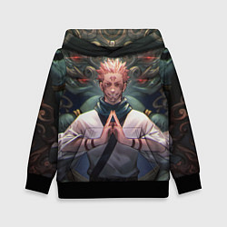 Толстовка-худи детская МАГИЧЕСКАЯ БИТВА SUKUNA, цвет: 3D-черный