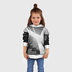 Толстовка-худи детская Минимализм, цвет: 3D-белый — фото 2