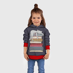 Толстовка-худи детская Relax Cat, цвет: 3D-красный — фото 2