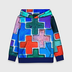 Толстовка-худи детская Крестик, цвет: 3D-синий