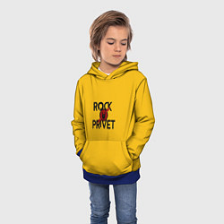 Толстовка-худи детская Rock privet, цвет: 3D-синий — фото 2