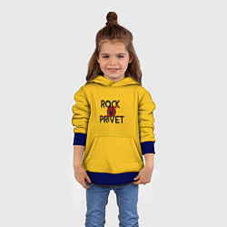 Толстовка-худи детская Rock privet, цвет: 3D-синий — фото 2