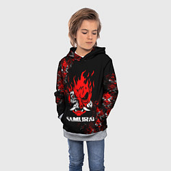 Толстовка-худи детская SAMURAI CYBERPUNK 2077, цвет: 3D-меланж — фото 2