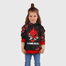 Толстовка-худи детская SAMURAI CYBERPUNK 2077, цвет: 3D-красный — фото 2
