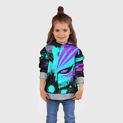 Толстовка-худи детская БЛИЧ МАСКА ПУСТОГО НЕОН, цвет: 3D-меланж — фото 2