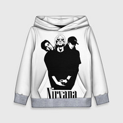 Толстовка-худи детская Nirvana Группа, цвет: 3D-меланж