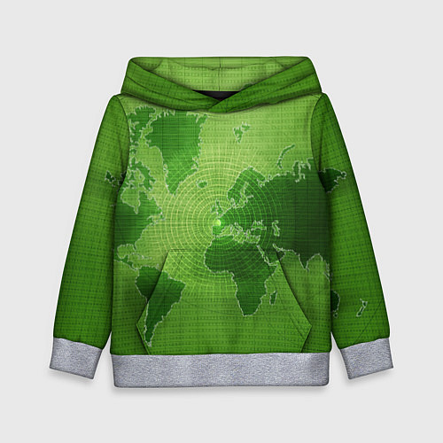 Детская толстовка Карта мира / 3D-Меланж – фото 1