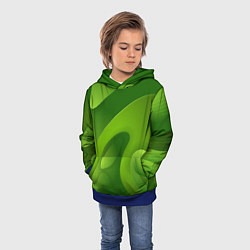 Толстовка-худи детская 3d Green abstract, цвет: 3D-синий — фото 2
