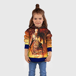 Толстовка-худи детская Valheim Викинг в огне, цвет: 3D-синий — фото 2