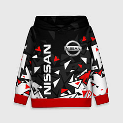 Толстовка-худи детская NISSAN НИССАН ОСКОЛКИ, цвет: 3D-красный