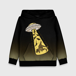 Детская толстовка НЛО похищает динозавров