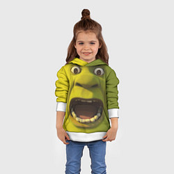 Толстовка-худи детская Shrek is Yelling, цвет: 3D-белый — фото 2