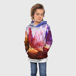 Толстовка-худи детская Симуляция города, цвет: 3D-белый — фото 2