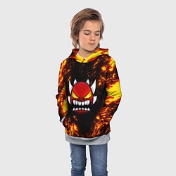 Толстовка-худи детская Geometry Dash: Demon Z, цвет: 3D-меланж — фото 2