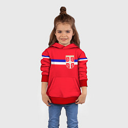 Толстовка-худи детская Сборная Сербии, цвет: 3D-красный — фото 2