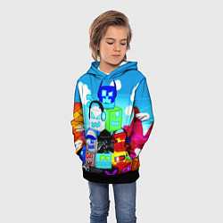 Толстовка-худи детская Geometry Dash, цвет: 3D-черный — фото 2