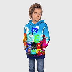 Толстовка-худи детская Geometry Dash, цвет: 3D-синий — фото 2