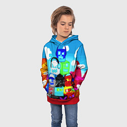 Толстовка-худи детская Geometry Dash, цвет: 3D-красный — фото 2