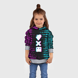 Толстовка-худи детская ЛЮБОВЬ СМЕРТЬ И РОБОТЫ, цвет: 3D-меланж — фото 2