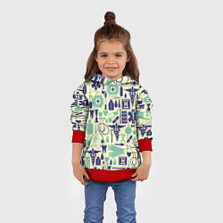 Толстовка-худи детская Медицина Паттерн Z, цвет: 3D-красный — фото 2