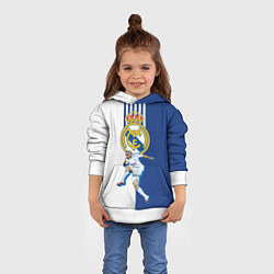 Толстовка-худи детская Роберто Карлос Реал Мадрид, цвет: 3D-белый — фото 2