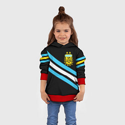 Толстовка-худи детская Сборная Аргентины, цвет: 3D-красный — фото 2