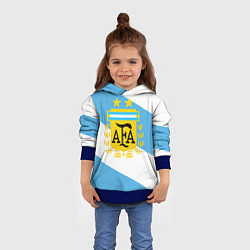 Толстовка-худи детская Сборная Аргентины спина, цвет: 3D-синий — фото 2