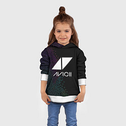 Толстовка-худи детская AVICII RAIBOW STYLE, цвет: 3D-белый — фото 2