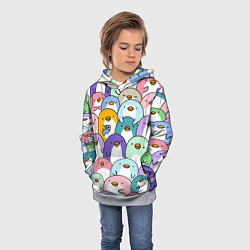 Толстовка-худи детская Пингвины, цвет: 3D-меланж — фото 2