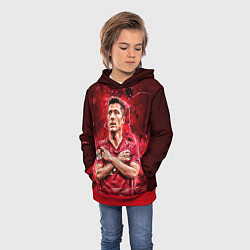 Толстовка-худи детская Левандовски Lewandowski 9, цвет: 3D-красный — фото 2