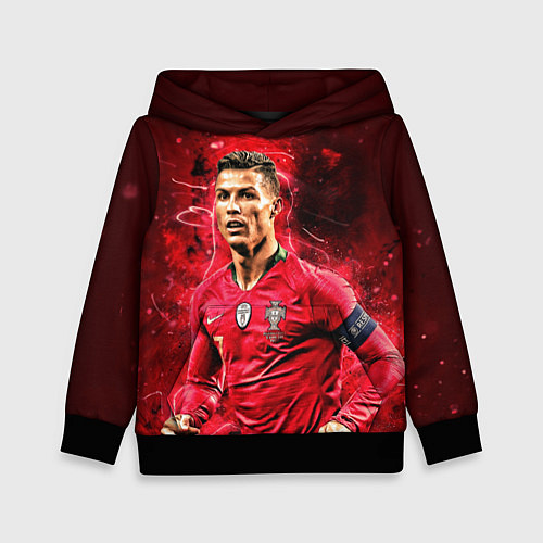 Детская толстовка Криштиану Роналду Португалия / 3D-Черный – фото 1