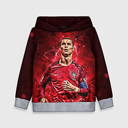 Толстовка-худи детская Cristiano Ronaldo Portugal, цвет: 3D-меланж