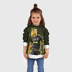 Толстовка-худи детская Cristiano Ronaldo Juventus, цвет: 3D-белый — фото 2