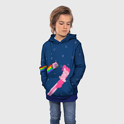 Толстовка-худи детская Nyan cat x Pony, цвет: 3D-синий — фото 2