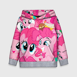 Толстовка-худи детская Pinkie Pie pattern, цвет: 3D-меланж