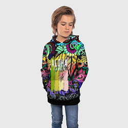 Толстовка-худи детская АЛОХА ГАВАЙИ ALOHA HAWAII, цвет: 3D-черный — фото 2