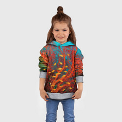 Толстовка-худи детская Коралловые рыбки, цвет: 3D-меланж — фото 2