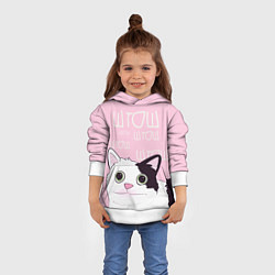 Толстовка-худи детская Котик штош, цвет: 3D-белый — фото 2