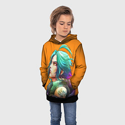 Толстовка-худи детская СЯО GENSHIN IMPACT, цвет: 3D-черный — фото 2